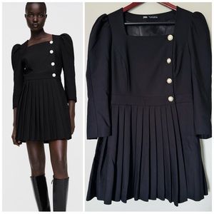 Zara Women's Box Pleat Blazer Dress